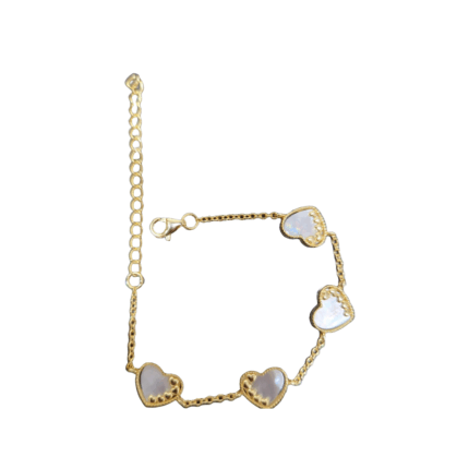 LustreHearts Kids Mother of Pearl Bracelet - Elegant Gold-Plated Jewelry for Children