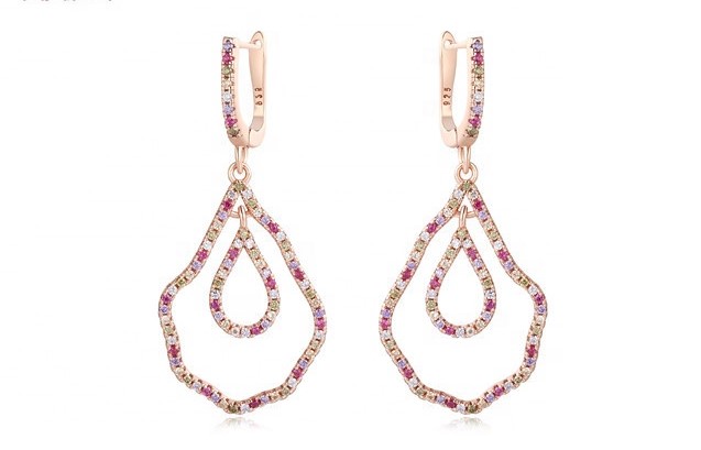 YK Beauty Rose Gold Large Huggie Drop earring