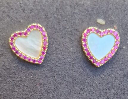 Gold Plated Kids Heart Stud Earrings