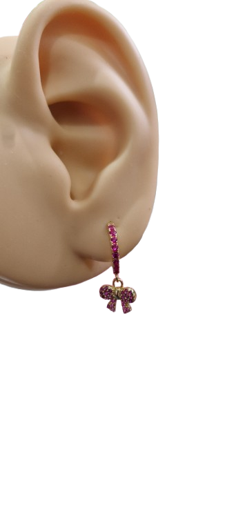 Elegant 925 Silver Gold Plated Bow Earrings – Dainty & Chic - Image 2