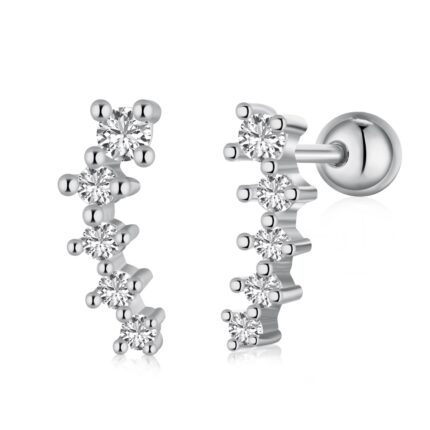 YkBeauty 5 stone silver screwback
