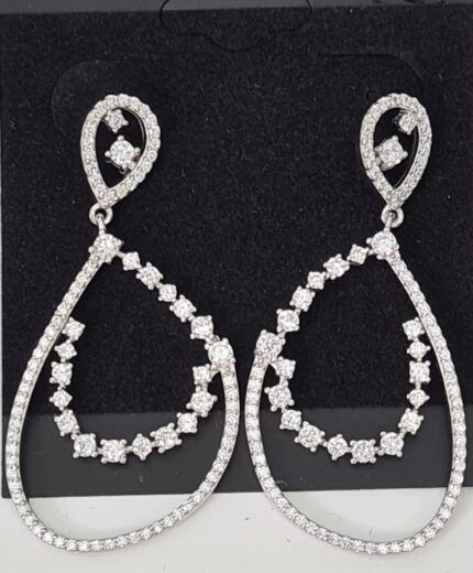 Rhodium Plated Sterling silver Exquisite dangle earrings