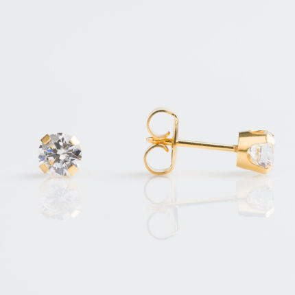 Studex Gold TIFF. 5mm Cubic Zirconia piecing Earrings