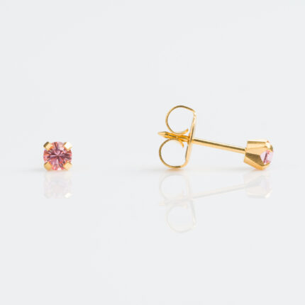 Studex Gold Plated Tiff. 3mm Light Rose  Earrings