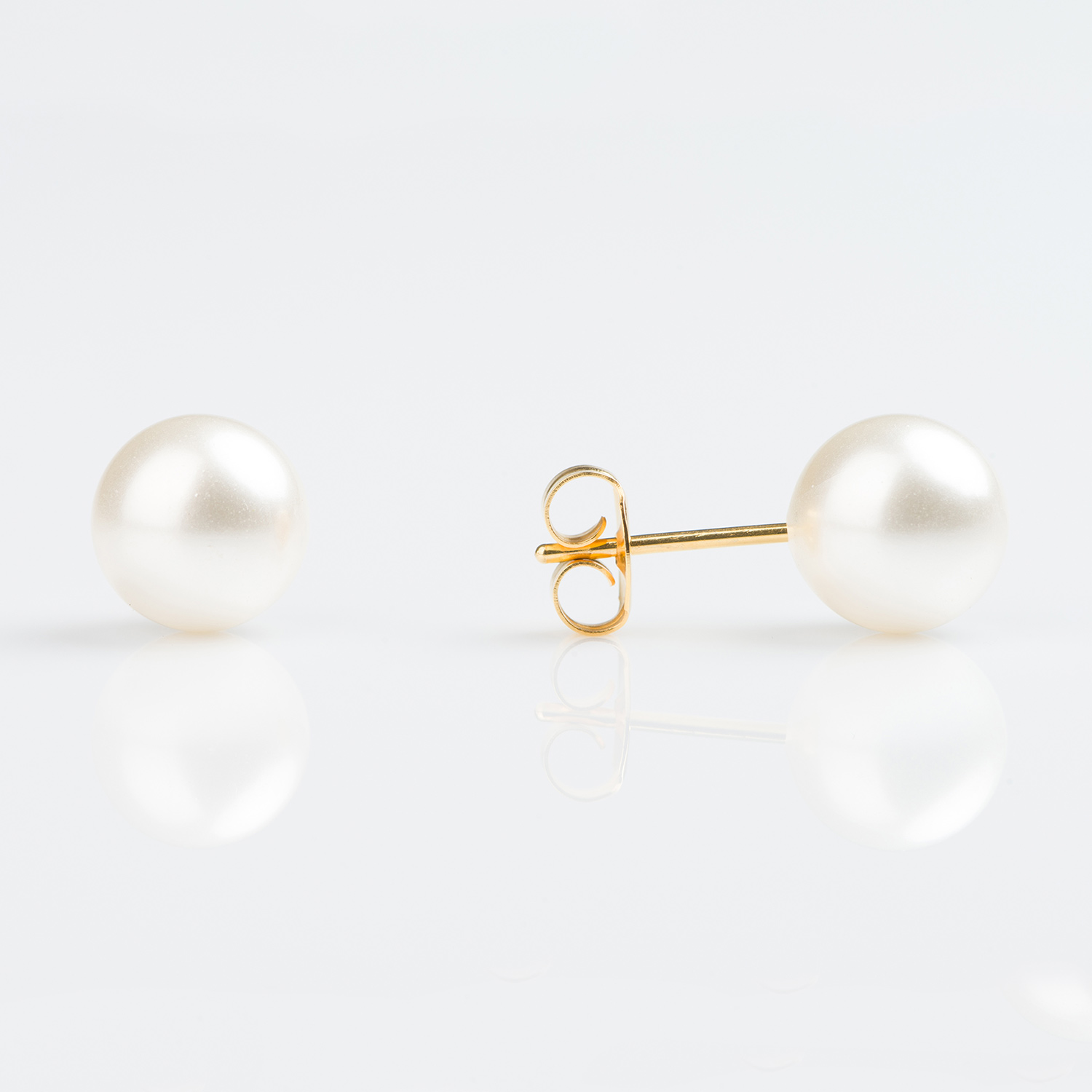 Hypoallergenic Studex Sensitive Gold Plated 8mm Pearl Earrings