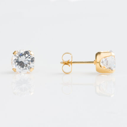 Hypoallergenic Studex Sensitive gold plated Cubic Zirconia TIFF. 7mm Stud earrings