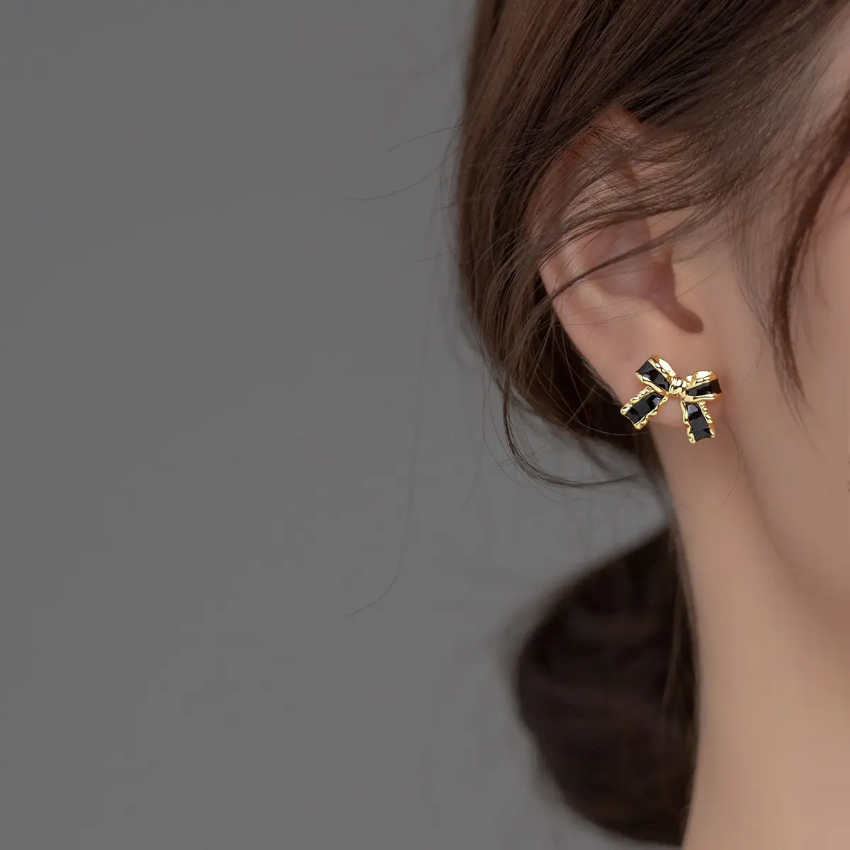 Elegant Gold-Plated Bow Knot Stud Earrings in 925 Sterling Silver for Any Occasion - Image 2
