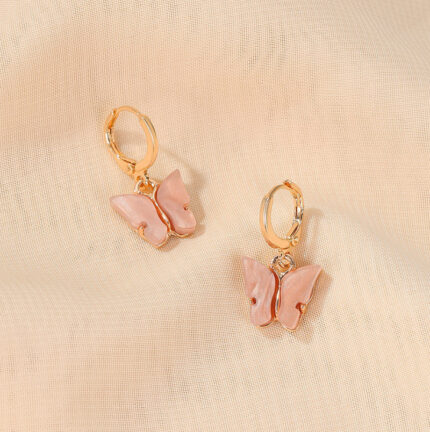 Dazzling YK Beauty Gold Plated Butterfly Acrylic Champagne Earrings for Elegant Style