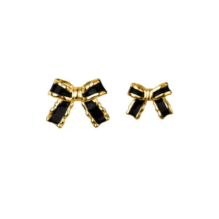 Elegant Gold-Plated Bow Knot Stud Earrings in 925 Sterling Silver for Any Occasion