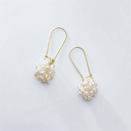 Handmade Freshwater Flower Pearl Earrings