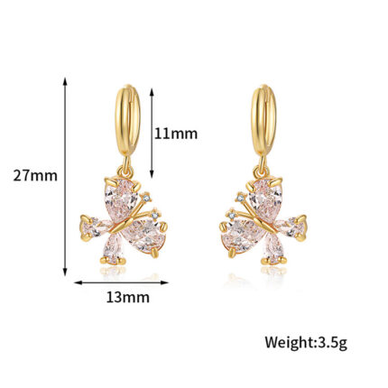 Enchanting 18K Gold Plated Huggie Butterfly Hoop Earrings for a Touch of Elegance