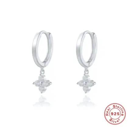 Exquisite YKBeauty Sterling Silver Floral Earrings with Sparkling CZ for All Occasions