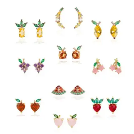Stainless Steel Gold Plated Crystal Jewellery Fruit Shaped pendant