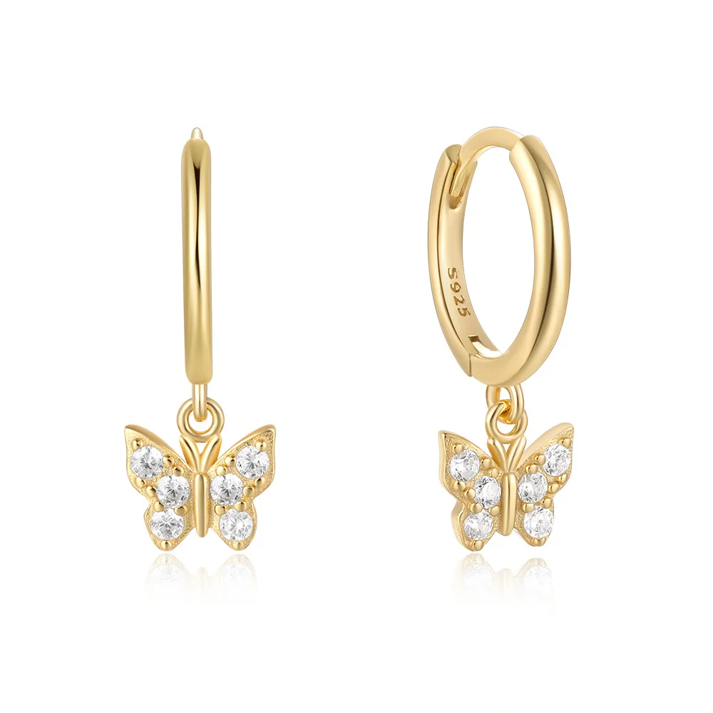 Exquisite 18K Gold Plated Butterfly Huggie Earrings by YKBeauty