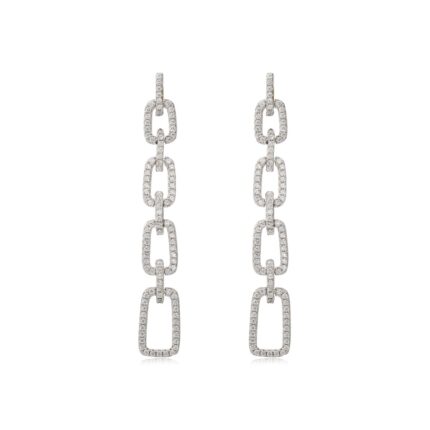 YK Beauty chain rhodium plated Sterling silver Earring