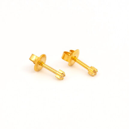 12PK Studex Plus Mini April Crystal Tiff Gold Plated