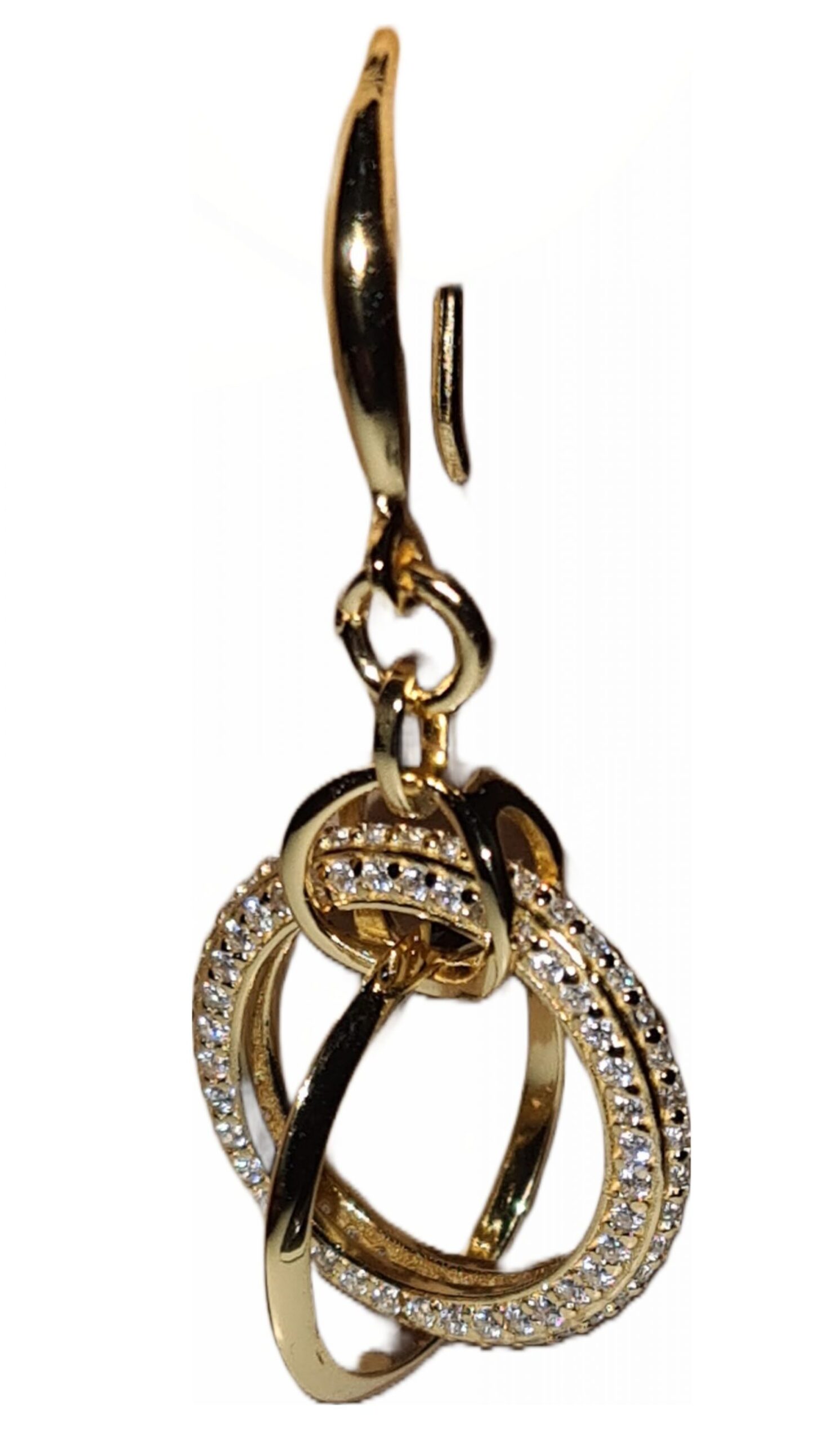 Gold Plated Round Hoop Drop Earrings - Image 2