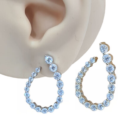 YK Beauty Sterling Silver hoop Earring Rhodium or Gold Plated