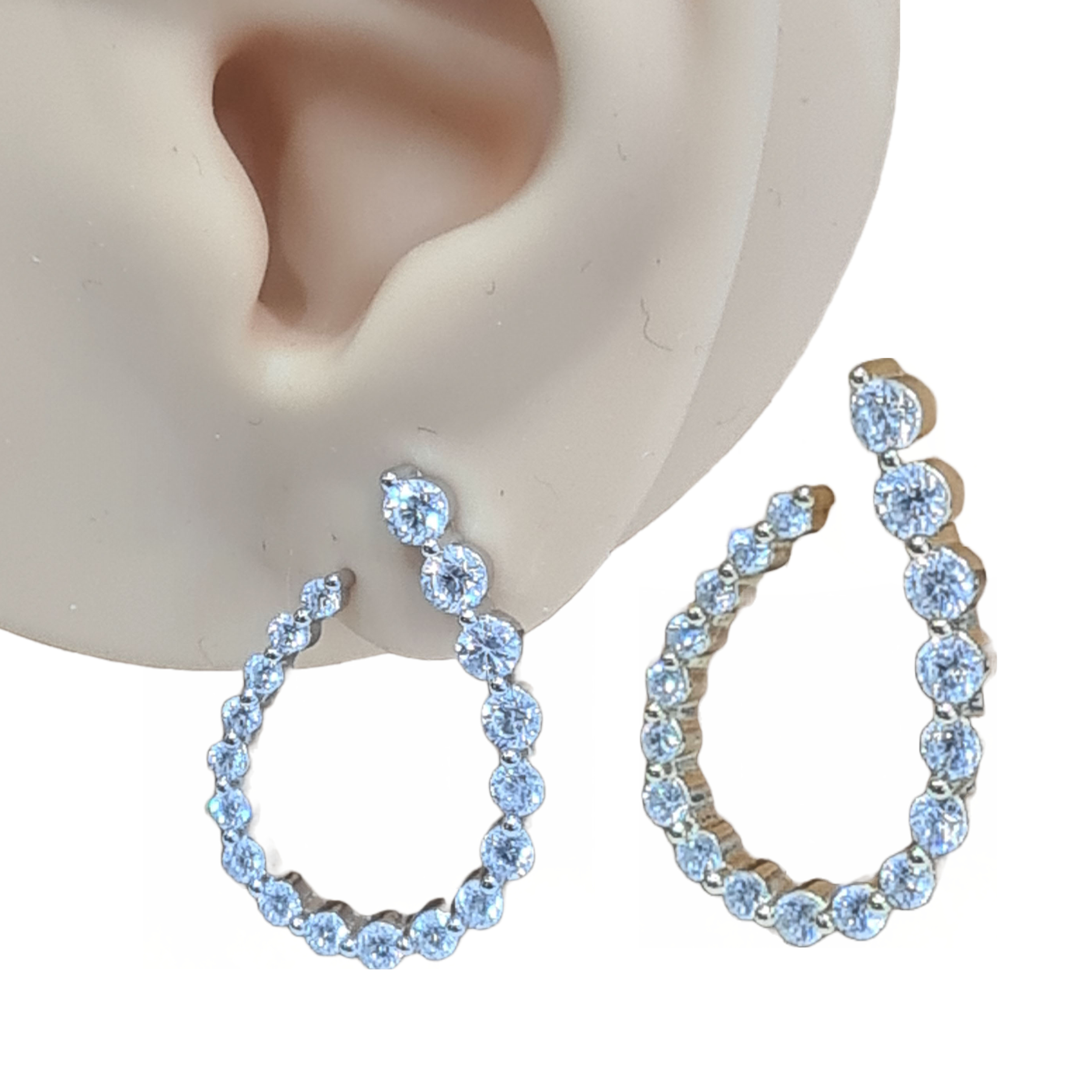 YK Beauty Sterling Silver hoop Earring Rhodium or Gold Plated