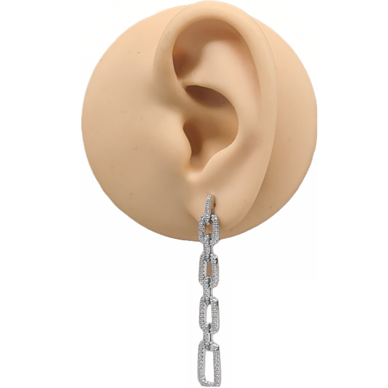 YK Beauty chain rhodium plated Sterling silver Earring - Image 2