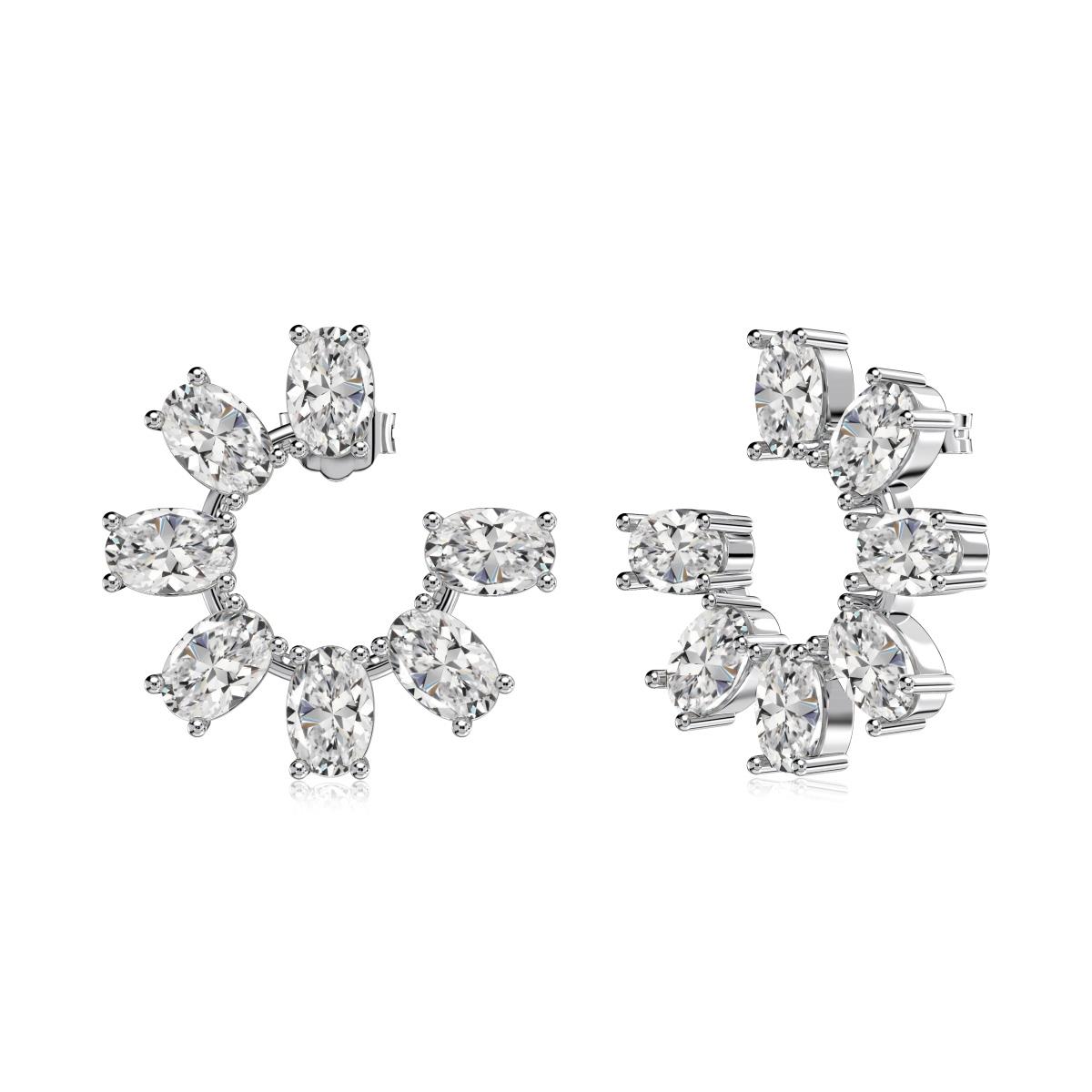 Elegant 925 Silver Square Earrings with Rhodium Plating