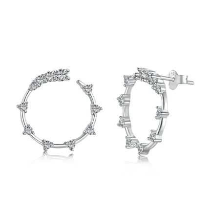 Elegant 925 Silver Earrings with Rhodium Finish & 5A Zirconia