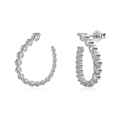 Timeless 925 Silver Earrings with Radiant Zirconia Sparkle