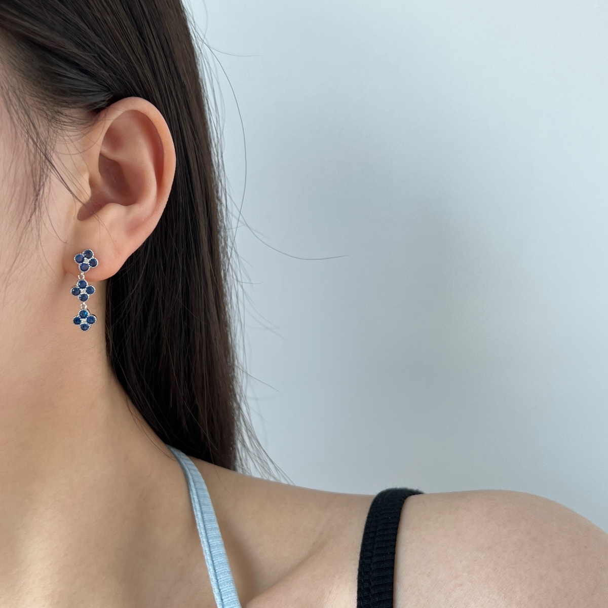 Elegant Blue Zircon Drop Earrings & Bracelet Set – 5A Round Cut Zircon Jewelry for Women - Image 4