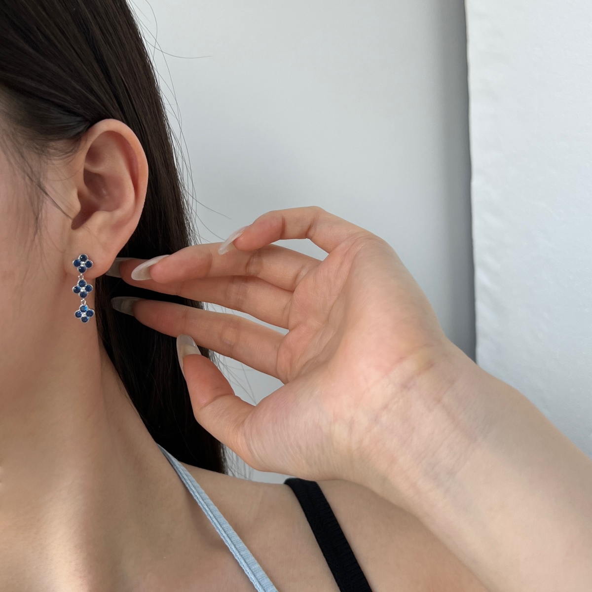 Elegant Blue Zircon Drop Earrings & Bracelet Set – 5A Round Cut Zircon Jewelry for Women - Image 5