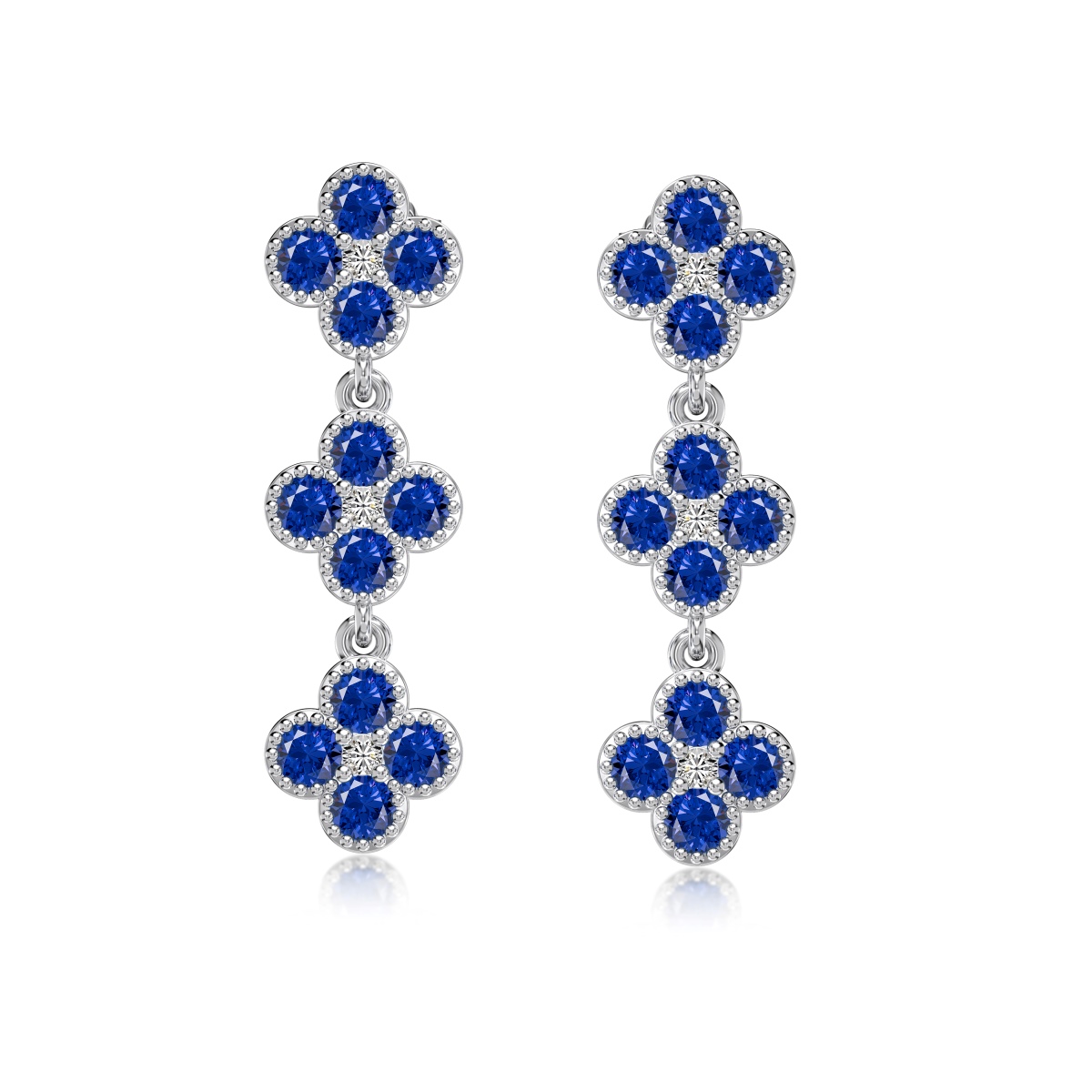 Elegant Blue Zircon Drop Earrings & Bracelet Set – 5A Round Cut Zircon Jewelry for Women - Image 2