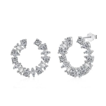Timeless 925 Silver Rhodium Plated Earrings with 5A Zirconia