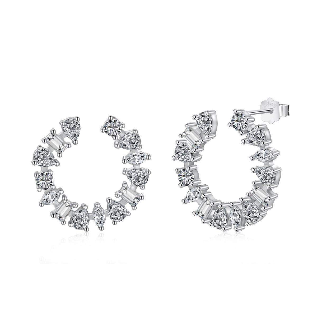 Timeless 925 Silver Rhodium Plated Earrings with 5A Zirconia