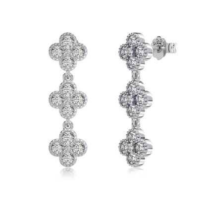 YK Beauty Elegant Rhodium-Plated 925 Sterling Silver Drop Earrings with Zircon