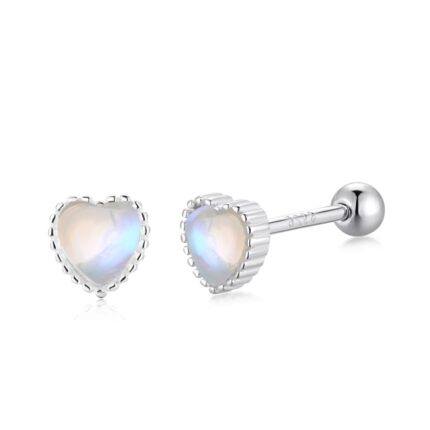 Elegant Yk Beauty Silver Heart Earrings with Rhodium Plating for Everyday Glamour