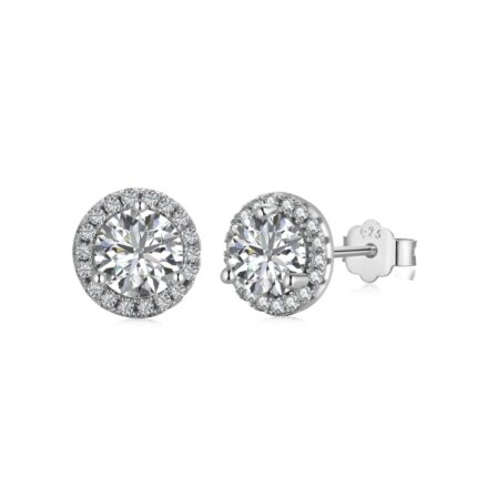Exquisite YK Beauty 925 Sterling Silver Stud Earrings with Sparkling Zircon Gemstones