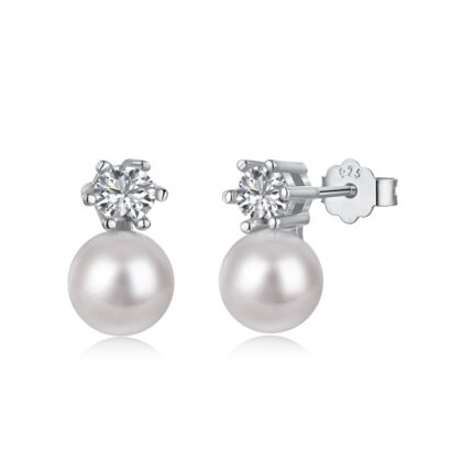 Yk Beauty Diamond Pearl Drop Stud