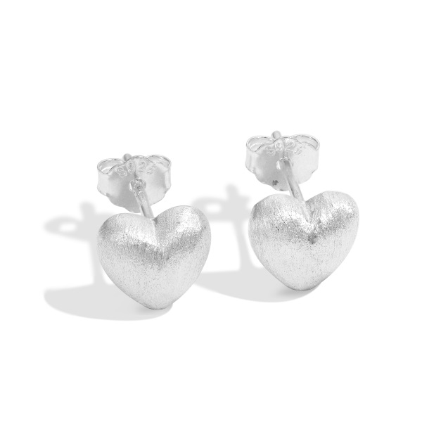 Yk Beauty 925 Silver Heart Stud Earrings - Timeless Elegance