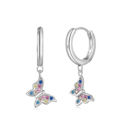 Yk Beauty Multicolour CZ Butterfly Drop Earrings