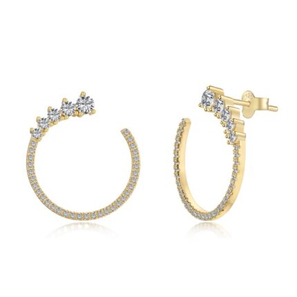 Elegant Gold-Plated Sterling Silver Earrings with Sparkling Zircon Stones – YK Beauty