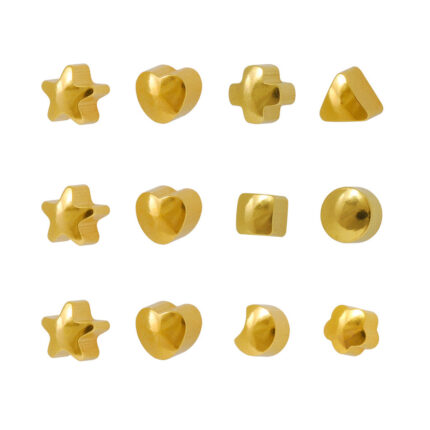 12PK Studex Plus Mini Heart Shape Gold Plated