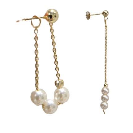 Elegant Pearl Earrings: Luxurious 925 Gold-Plated Long Drop Pearls for Timeless Sophistication