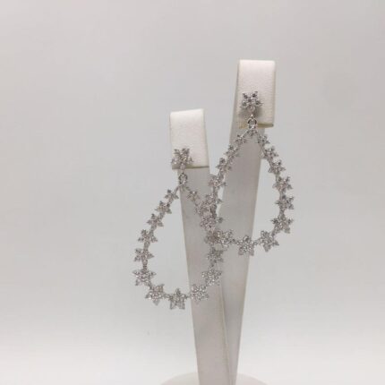 YK Beauty Sterling Silver Teardrop Earring Rhodium Plated Silver