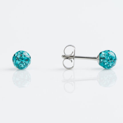 Studex Sensitive Stainless 4.5mm Fireball Blue Zircon Earrings