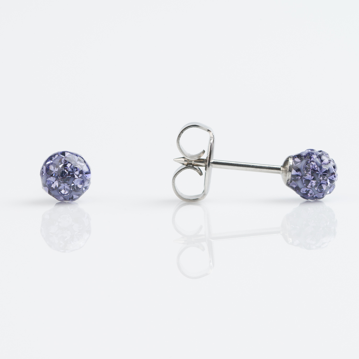 Studex Sensitive Stainless 8mm Fireball Tanzanite ear sensitive earrings