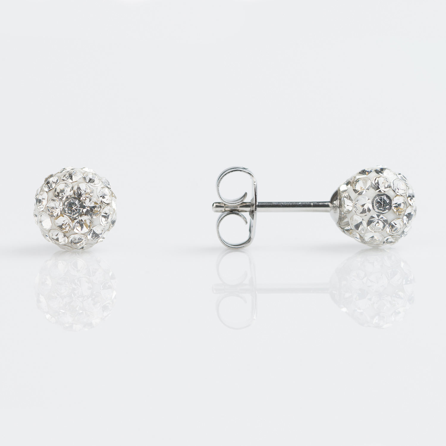 Studex Sensitive Stainless 6mm Fireball Crystal Stud Earrings