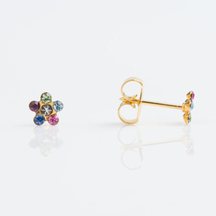 Studex Sensitive Gold Plated Daisy Rainbow Stud Earrings
