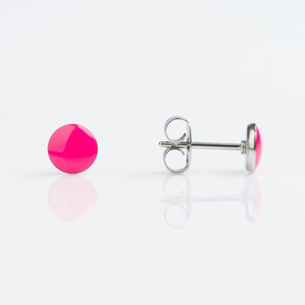 Studex Sensitive Stainless 5mm Neon Hot Pink Button Earrings