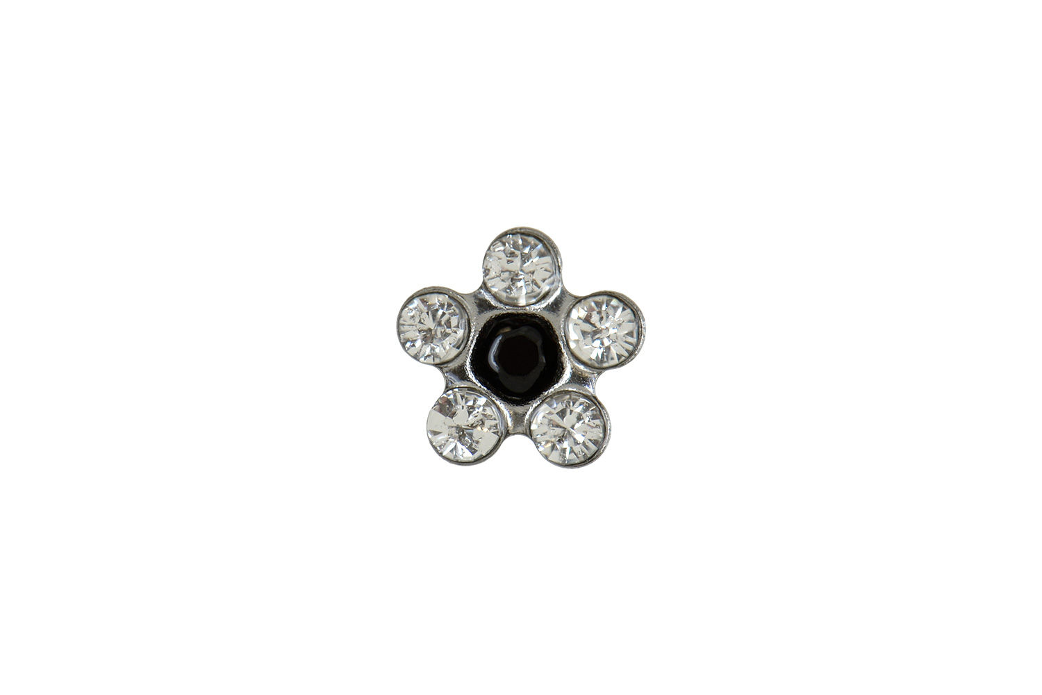 Studex Stainless Daisy Crystal Jet Stud Earrings