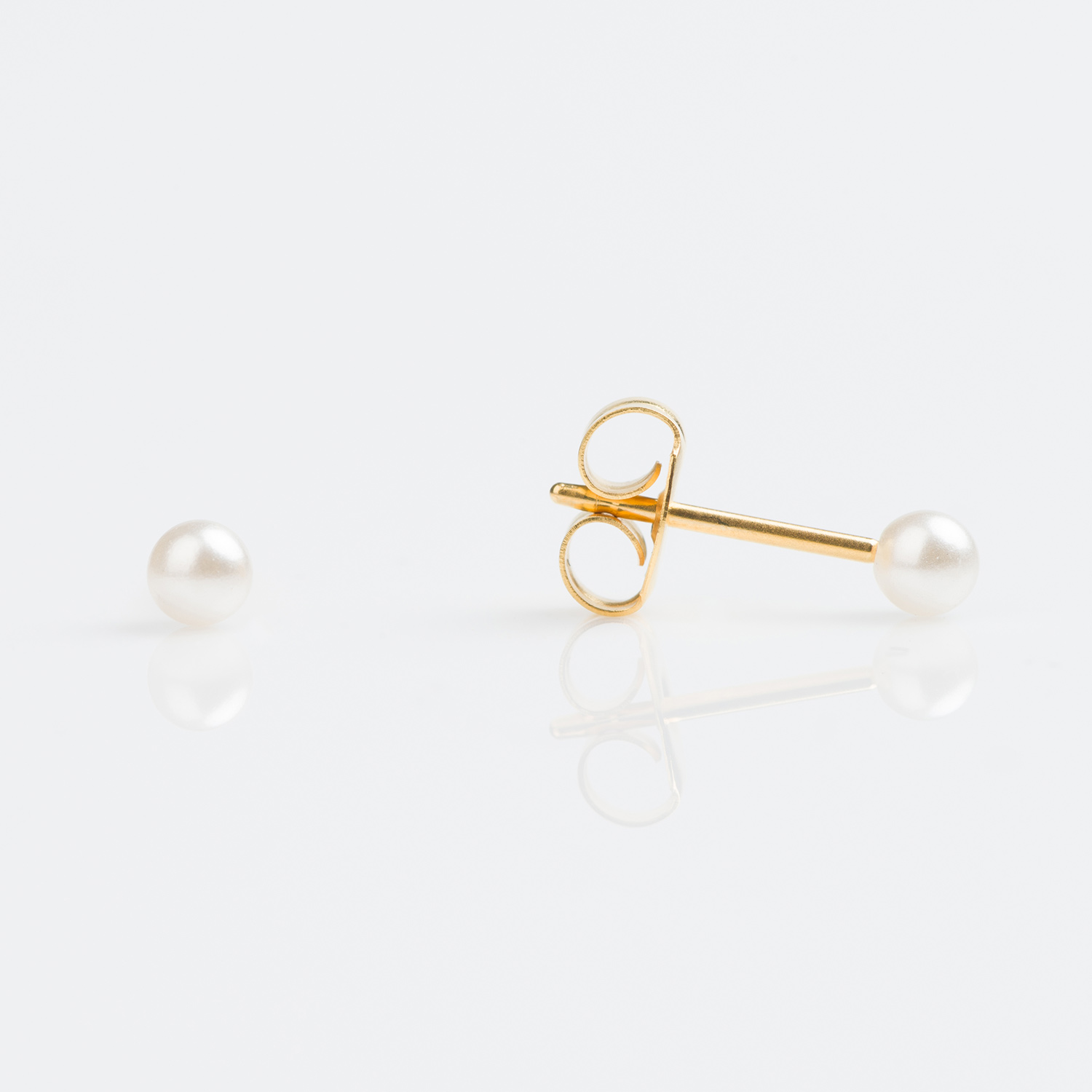 Studex Sensitive Gold Plated 3mm White Pearl Earrings