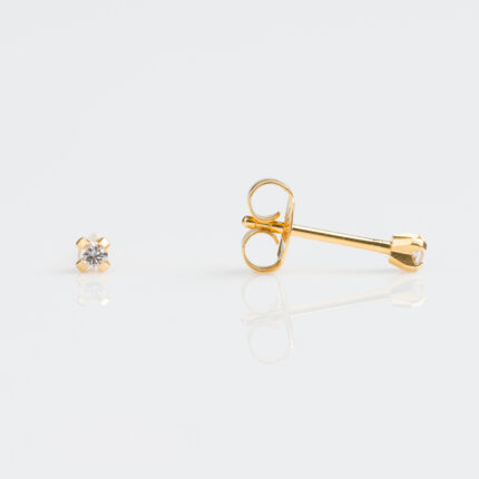 Studex Sensitive Gold Plated Tiff. 2mm Cubic Zirconia Earrings